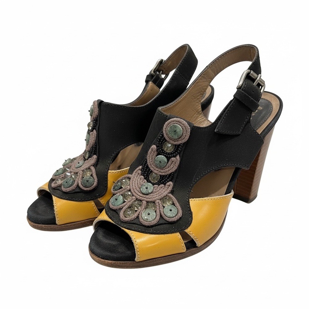 Marni Brown and Yellow Women's Heels
